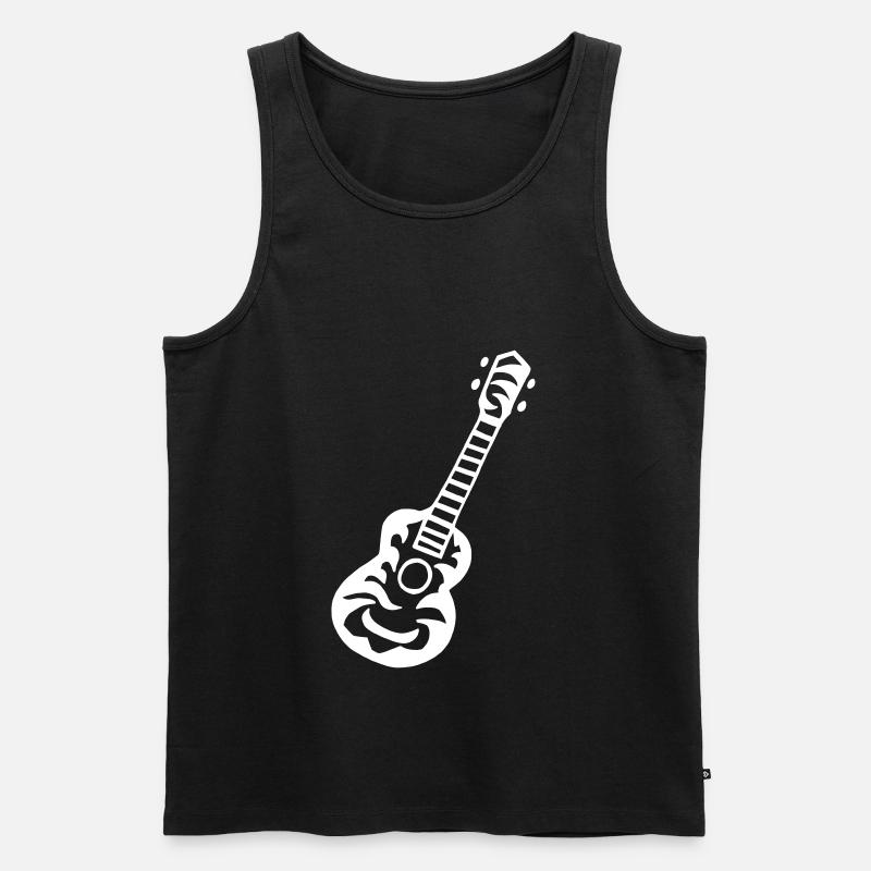 Ukulele Gitarre einfarbig 3 - Männer Premium Bio Tank Top - Schwarz
