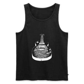 Guitar - Les Paul - Men's Premium Organic Tank Top - black - Front - AI Model Male 178 light (178cm)