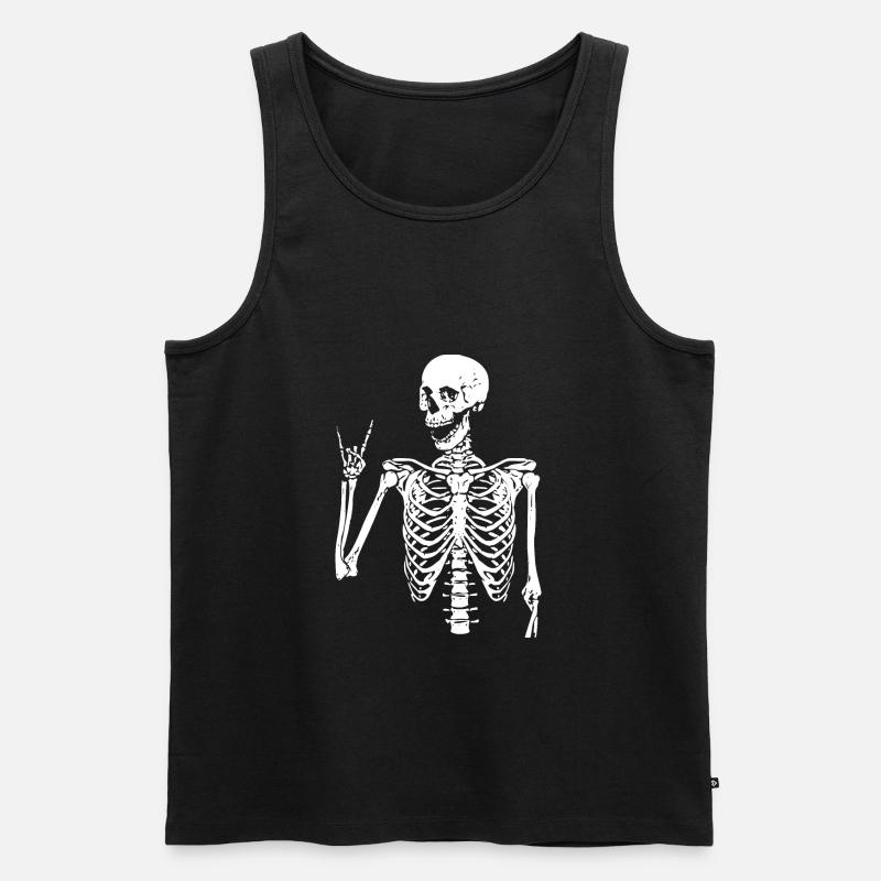 Headbangers Skull - Männer Premium Bio Tank Top - Schwarz