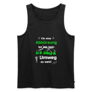 Wandern Spruch Geschenkidee - Männer Premium Bio Tank Top - Schwarz - Vorne - Michal (187cm)