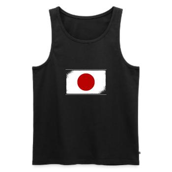 Drapeau du Japon Look Usé Nihon Drapeau Japonais - Débardeur bio Premium Homme - noir - Devant - AI Model Male 178 light (178cm)