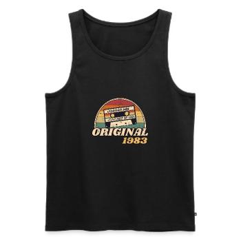 Vintage Retro Kassette Legendary; MIX BEST OF 1983 - Männer Premium Bio Tank Top - Schwarz - Vorne - Michal (187cm)