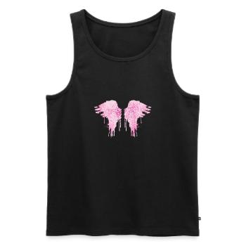 Angel wings,pink,colorful wings,graffiti - Men's Premium Organic Tank Top - black - Front - Michal (187cm)