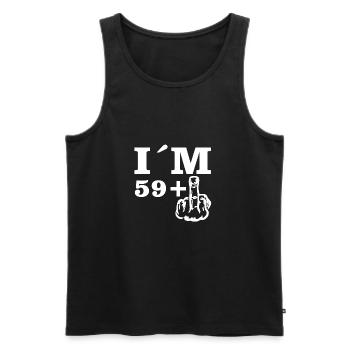 Geschenk Geburtstag Im 59 plus 1 - Männer Premium Bio Tank Top - Schwarz - Vorne - AI Model Male 178 light (178cm)