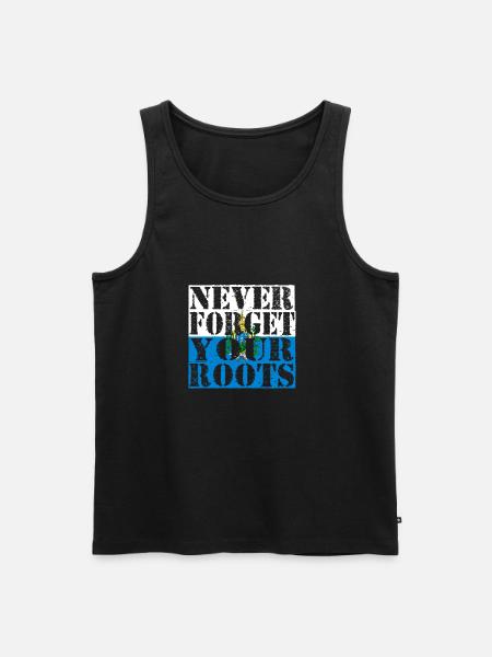 Never-Forget-Roots-Racine-Saint-Marin - Débardeur bio Premium Homme - noir