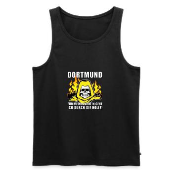 Dortmund ..durch die Hölle! Fußball Fanshirt Triko - Männer Premium Bio Tank Top - Schwarz - Vorne - AI Model Male 178 light (178cm)