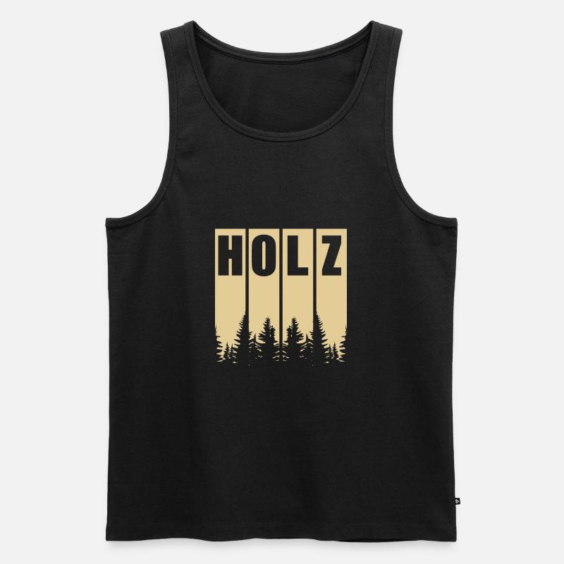 HOLZ SÄGE KETTENSÄGE GESCHENK WALD FÖRSTER BERUF - Männer Premium Bio Tank Top - Schwarz