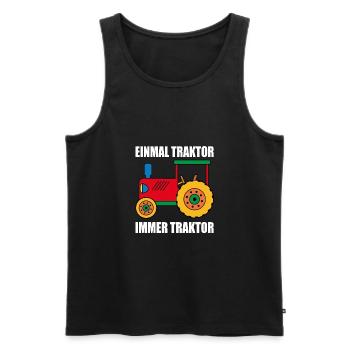 einmal Traktor immer Traktor - Männer Premium Bio Tank Top - Schwarz - Vorne - AI Model Male 178 light (178cm)