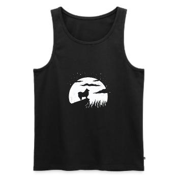 Finnischer Lapphund und Berghund - Männer Premium Bio Tank Top - Schwarz - Vorne - AI Model Male 178 light (178cm)