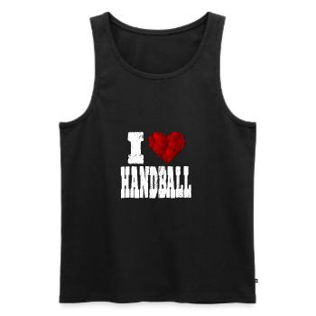 j'aime l'amour exigeant handball cœur aimant - Débardeur bio Premium Homme - noir - Devant - AI Model Male 178 light (178cm)