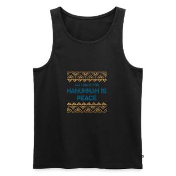 Laid Hanoukka, Hanoukka, fête des lumières, cadeau - Débardeur bio Premium Homme - noir - Devant - Michal (187cm)