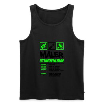 Farbe änderbar | Maler Stundenlohn - Männer Premium Bio Tank Top - Schwarz - Vorne - Michal (187cm)