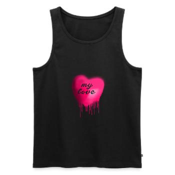my love,love,heart,graffiti,pink,sprayart,love - Men's Premium Organic Tank Top - black - Front - Michal (187cm)