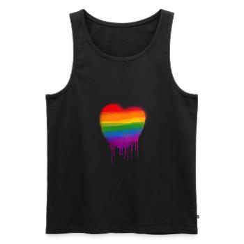 love is love,herz,regenbogen,malerei,graffiti - Männer Premium Bio Tank Top - Schwarz - Vorne - AI Model Male 178 light (178cm)