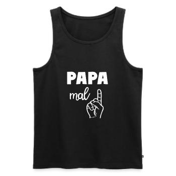 Papa mal Eins Vater - Männer Premium Bio Tank Top - Schwarz - Vorne - Michal (187cm)