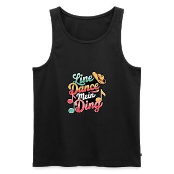 Line Dance mein Hobby - mein Ding - Männer Premium Bio Tank Top - Schwarz - Vorne - Michal (187cm)