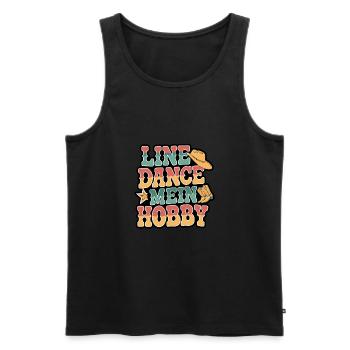 Line Dance mein Hobby - Männer Premium Bio Tank Top - Schwarz - Vorne - Michal (187cm)