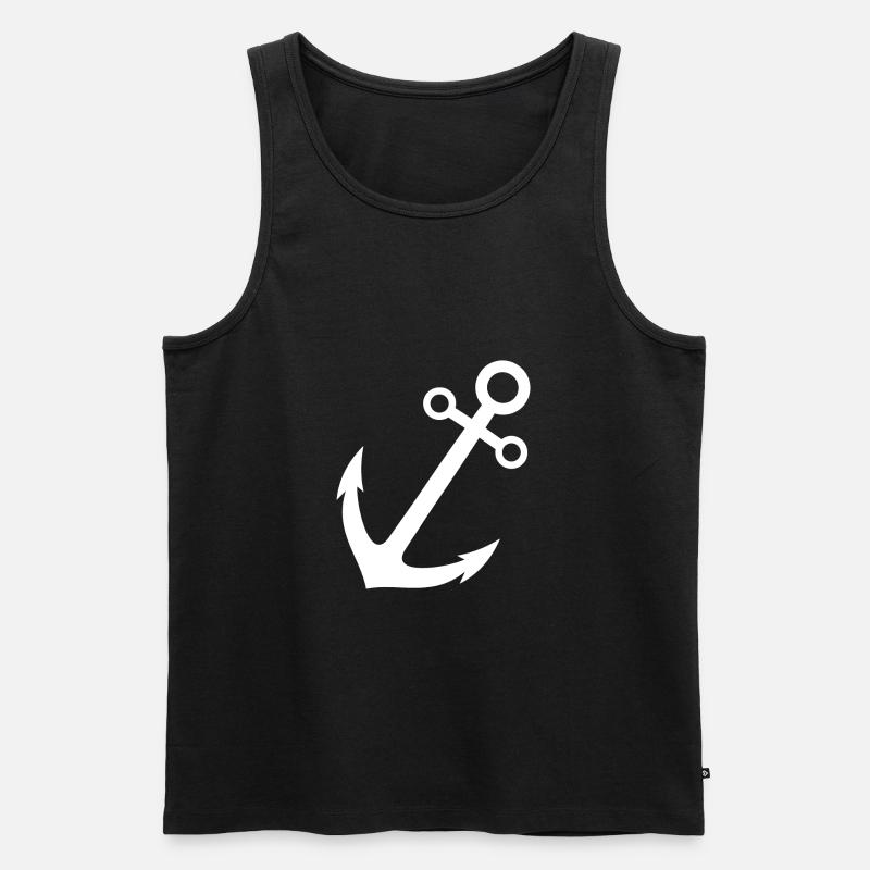 Anker - anchor - Männer Premium Bio Tank Top - Schwarz