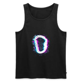 Retro Climbing Nerd Bouldering Shirt - Men's Premium Organic Tank Top - black - Front - Michal (187cm)
