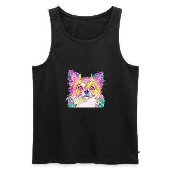 Bunter Hund - Männer Premium Bio Tank Top - Schwarz - Vorne - Michal (187cm)