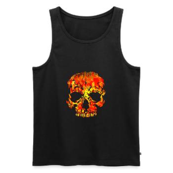 Skull (Hell) - Men's Premium Organic Tank Top - black - Front - Michal (187cm)