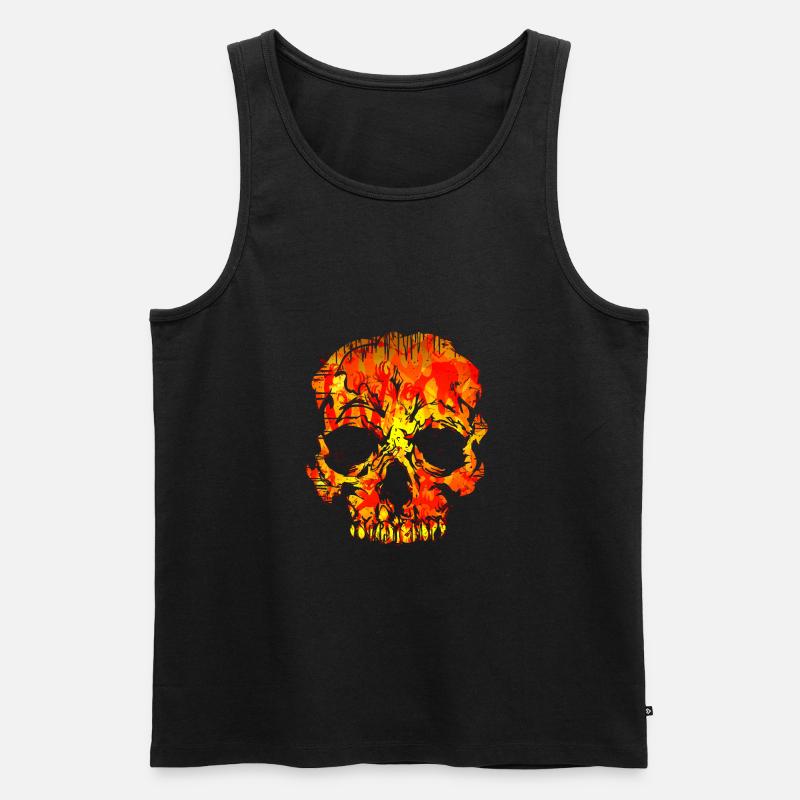 Schädel (Hölle) - Männer Premium Bio Tank Top - Schwarz