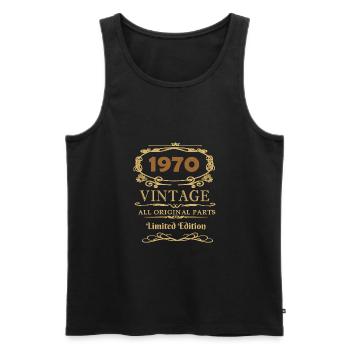 Pièces d'origine 1970 - Débardeur bio Premium Homme - noir - Devant - Michal (187cm)