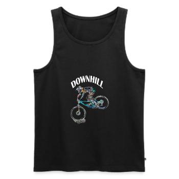 Mountainbike MTB bergab - Männer Premium Bio Tank Top - Schwarz - Vorne - AI Model Male 178 light (178cm)