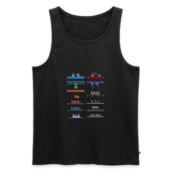 Kings Island Coaster Car Design - Men's Premium Organic Tank Top - black - Front - AI Model Male 178 light (178cm)