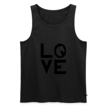 HORSE LOVE - Débardeur bio Premium Homme - noir - Devant - Michal (187cm)