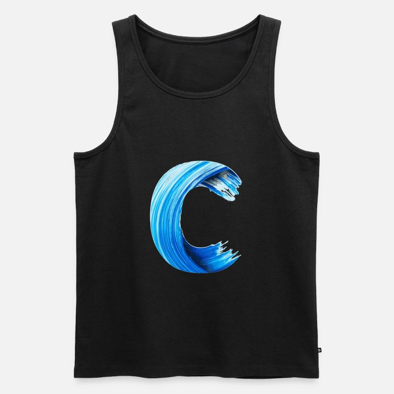 Buchstabe C GEMALT - Männer Premium Bio Tank Top - Schwarz