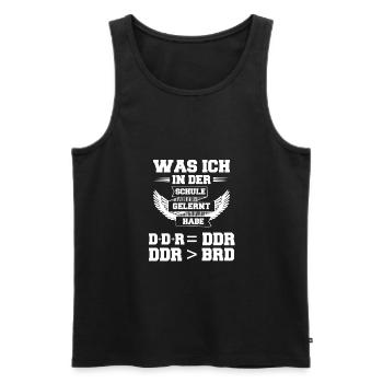 DDR Ostdeutschland im Osten Ossi - Männer Premium Bio Tank Top - Schwarz - Vorne - Michal (187cm)