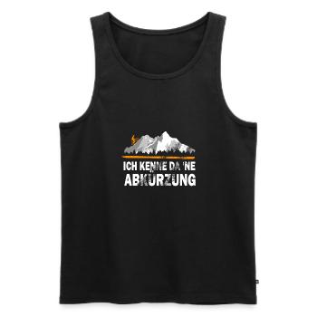 Mountainbike Ich kenn da eine Abkürzung - Männer Premium Bio Tank Top - Schwarz - Vorne - Michal (187cm)