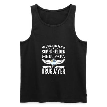 Uruguay Uruguayer Papa Vater - Männer Premium Bio Tank Top - Schwarz - Vorne - Michal (187cm)