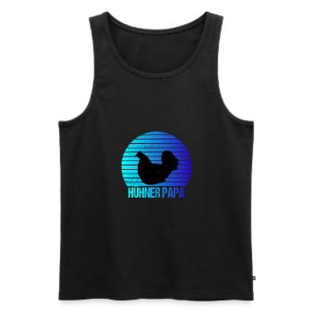 Hühner Papa Hühnerzüchter Hühnerstall - Männer Premium Bio Tank Top - Schwarz - Vorne - Michal (187cm)