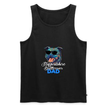 Staffordshire Bullterrier Hund Dad Vater Papa - Männer Premium Bio Tank Top - Schwarz - Vorne - Michal (187cm)
