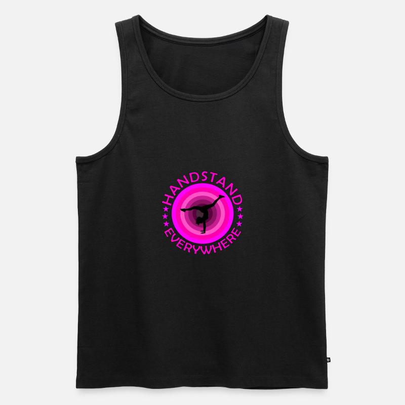 Handstand everywhere Mädchen - Männer Premium Bio Tank Top - Schwarz