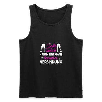 Sekt lustige Sprüche Spruch - Männer Premium Bio Tank Top - Schwarz - Vorne - Michal (187cm)
