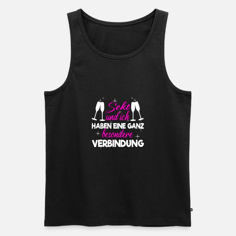 Sekt lustige Sprüche Spruch - Männer Premium Bio Tank Top - Schwarz