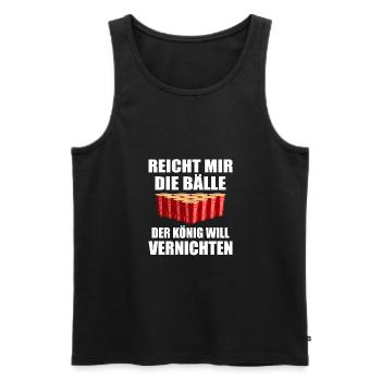 Beerpong Bierpong Beer Bier pong Trinkspiel - Männer Premium Bio Tank Top - Schwarz - Vorne - Michal (187cm)