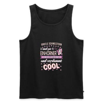 Große Schwester Überraschung Bruder Geschwister - Männer Premium Bio Tank Top - Schwarz - Vorne - Michal (187cm)