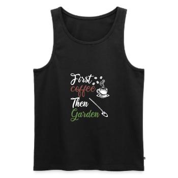 Garden Morning Muffle Coffee Gardener Gardening - Men's Premium Organic Tank Top - black - Front - AI Model Male 178 light (178cm)
