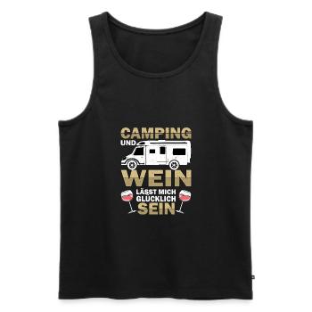 Camping Weinliebhaber Camper Wohnmobil Campen Wein - Männer Premium Bio Tank Top - Schwarz - Vorne - Michal (187cm)