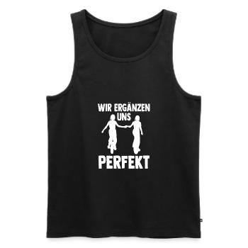 Einrad Zwilling Bruder Schwester Radsport Einräder - Männer Premium Bio Tank Top - Schwarz - Vorne - AI Model Male 178 light (178cm)
