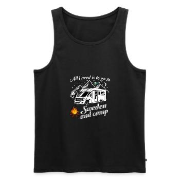Camping Brauche keine Therapie Schweden und campen - Männer Premium Bio Tank Top - Schwarz - Vorne - Michal (187cm)
