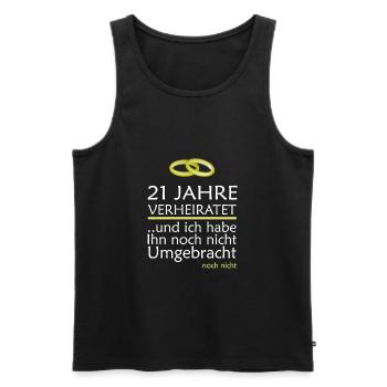 21 Jahre Verheiratet Opalhochzeit Geschenkidee - Männer Premium Bio Tank Top - Schwarz - Vorne - Michal (187cm)