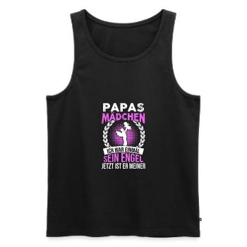 Papas Mädchen Ich War Einmal Sein Engel - Männer Premium Bio Tank Top - Schwarz - Vorne - Michal (187cm)