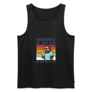Faulenzer Faulheit Faultier - Männer Premium Bio Tank Top - Schwarz - Vorne - Michal (187cm)