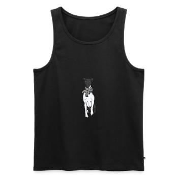 Foxterrier Drahthaar Kuscheltier - Männer Premium Bio Tank Top - Schwarz - Vorne - AI Model Male 178 light (178cm)