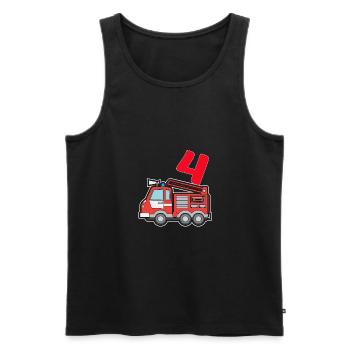 I've been 4 | 4th Birthday Fire Brigade Boys - Men's Premium Organic Tank Top - black - Front - Michal (187cm)